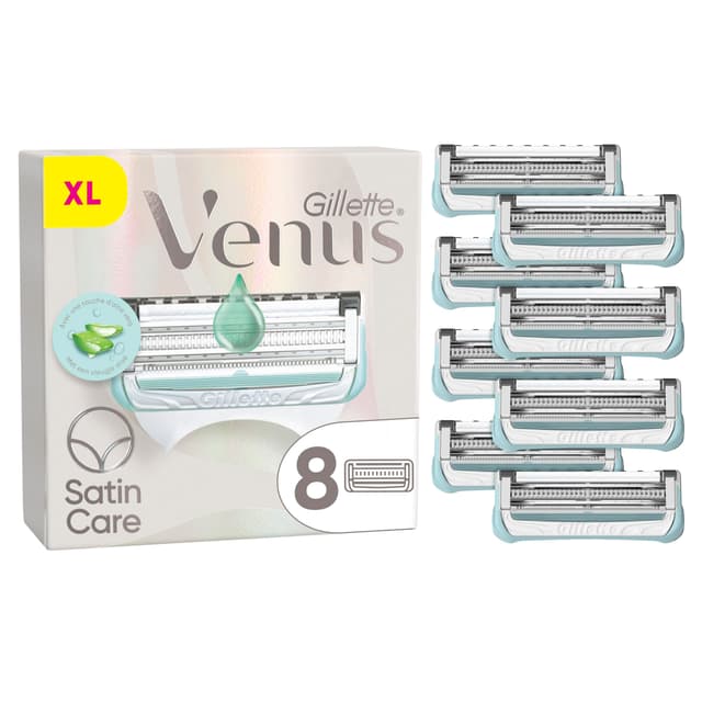 🌟 Spezialangebot! Gillette Venus Satin Care Damenrasierklingen, 8 ORIGINAL Ersatzklingen