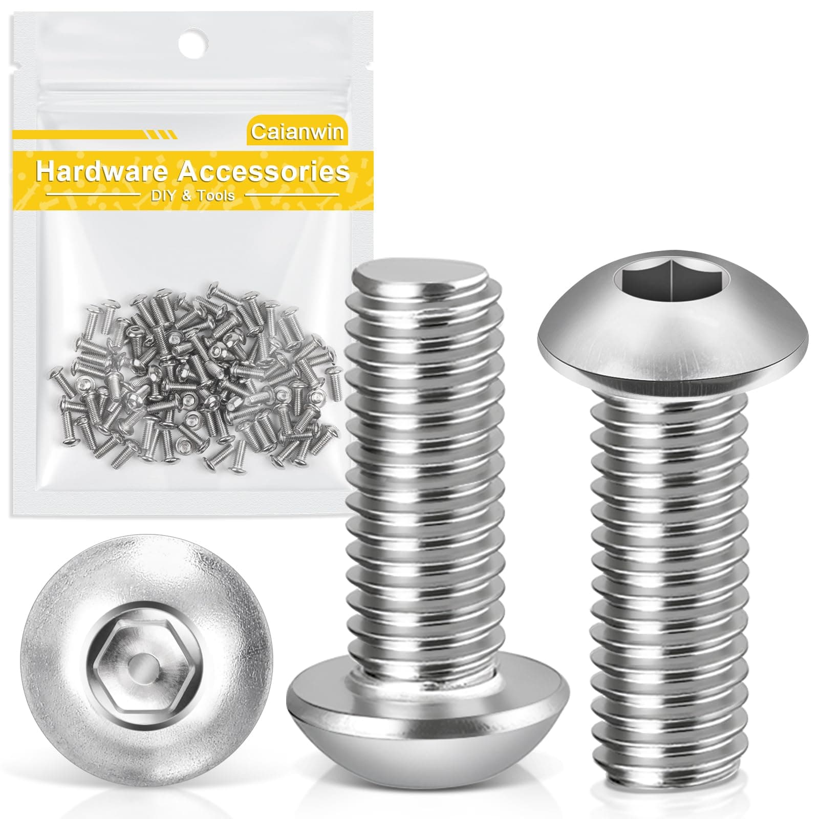 Caianwin M3 x 10mm 100Pcs Linsenkopfschrauben 304 Edelstahl ⚙️🔩