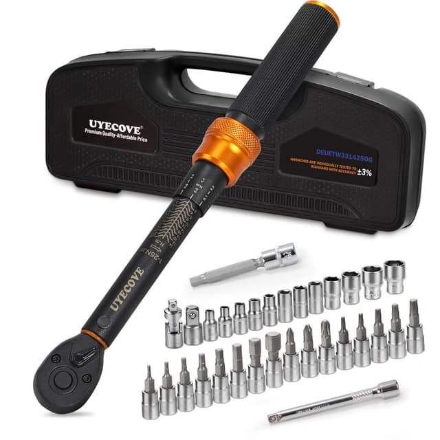 🔧🚴 UYECOVE Drehmomentschlüssel Fahrrad 1-25Nm Set 33-tlg. ±3% Genauigkeit