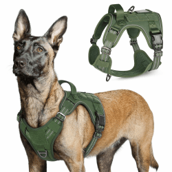 🐕‍🦺🟢 Rabbitgoo Hundegeschirr für große Hunde | Anti Zug Geschirr verstellbar | Taktisches Hundegeschirr mit Metallschnallen