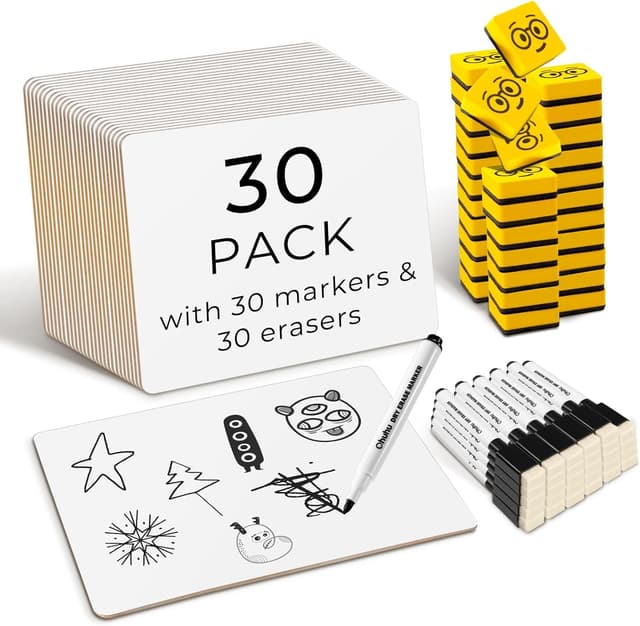 🎨 Ohuhu 30er-Set Mini Whiteboard A4 - Doppelseitige trocken abwischbare Tafeln 📚