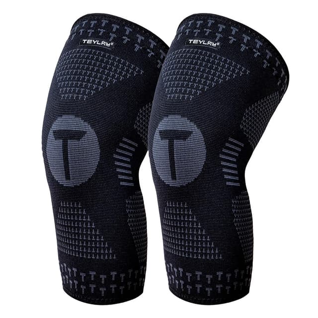 TEYLAM Kniebandage 2er Set für Männer/Damen ⭐️ Medizinisches Knieschoner für Meniskusriss, Arthritis, ACL ⭐️ Schwarz