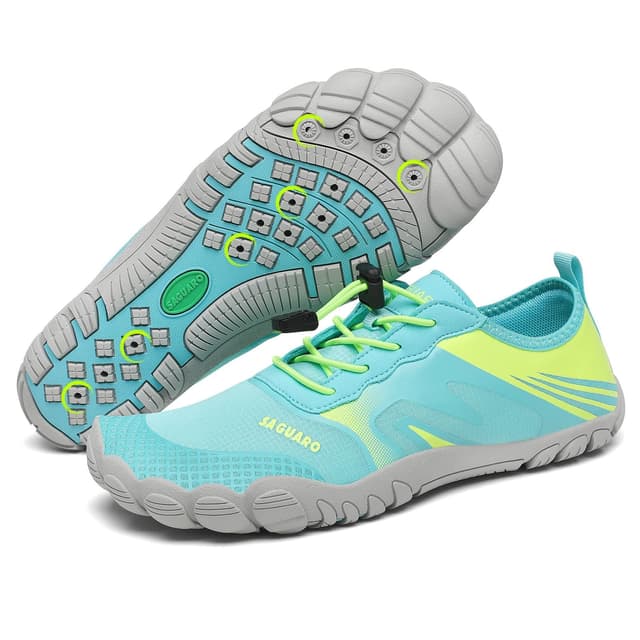SAGUARO Badeschuhe Damen Aquaschuhe Herren Slip On Atmungsaktiv Schnelltrocknend Wasserschuhe Outdoor Sommer Unisex 39 EU Türkis 🌊👟