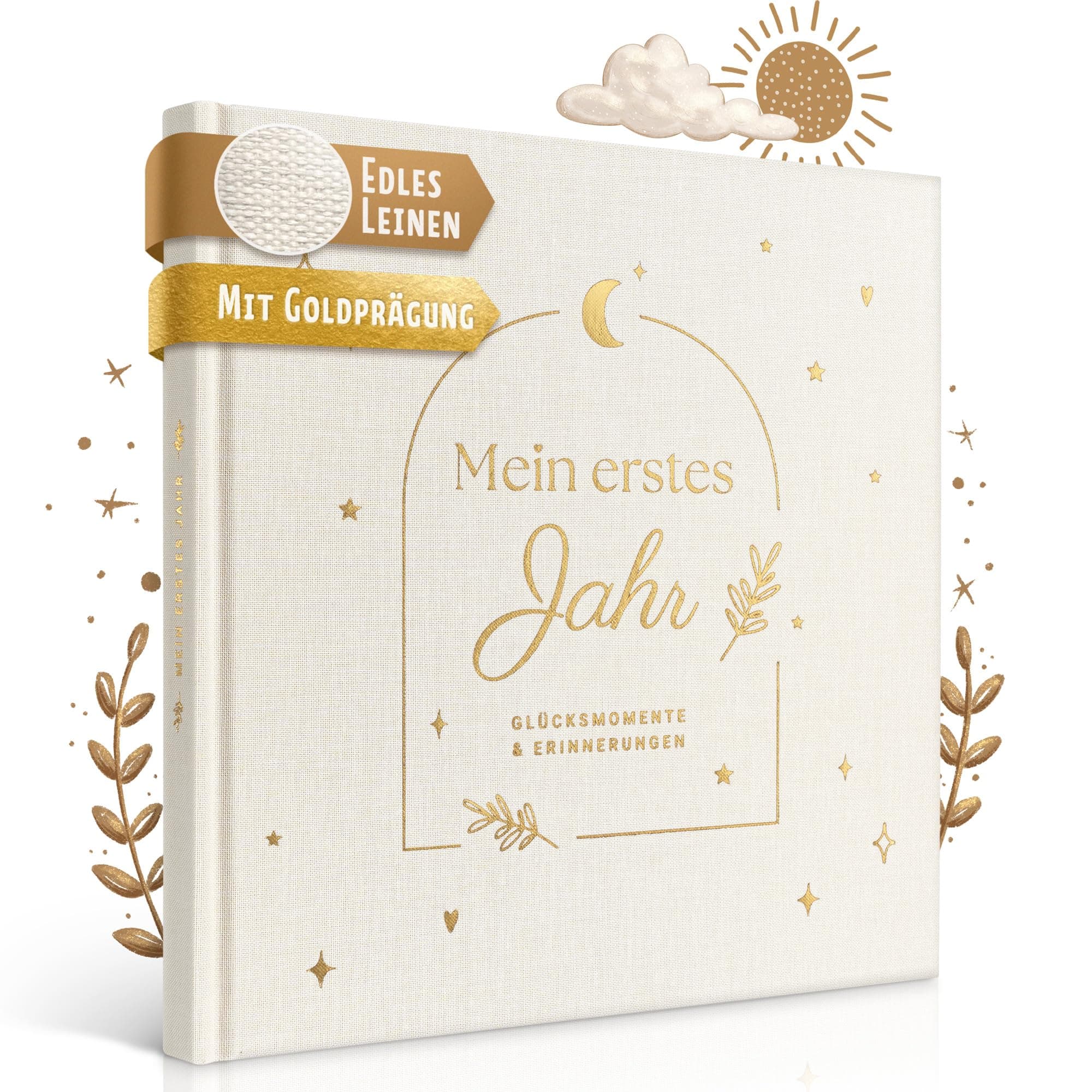 EULENTALER® Babytagebuch Mein erstes Jahr mit Scandi Gold ✨