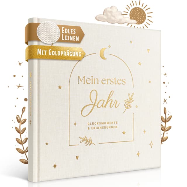 EULENTALER® Babytagebuch Mein erstes Jahr mit Scandi Gold ✨
