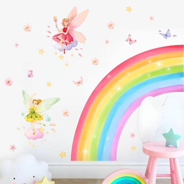 Supzone Regenbogen Blume Fee Wandaufkleber 🌈