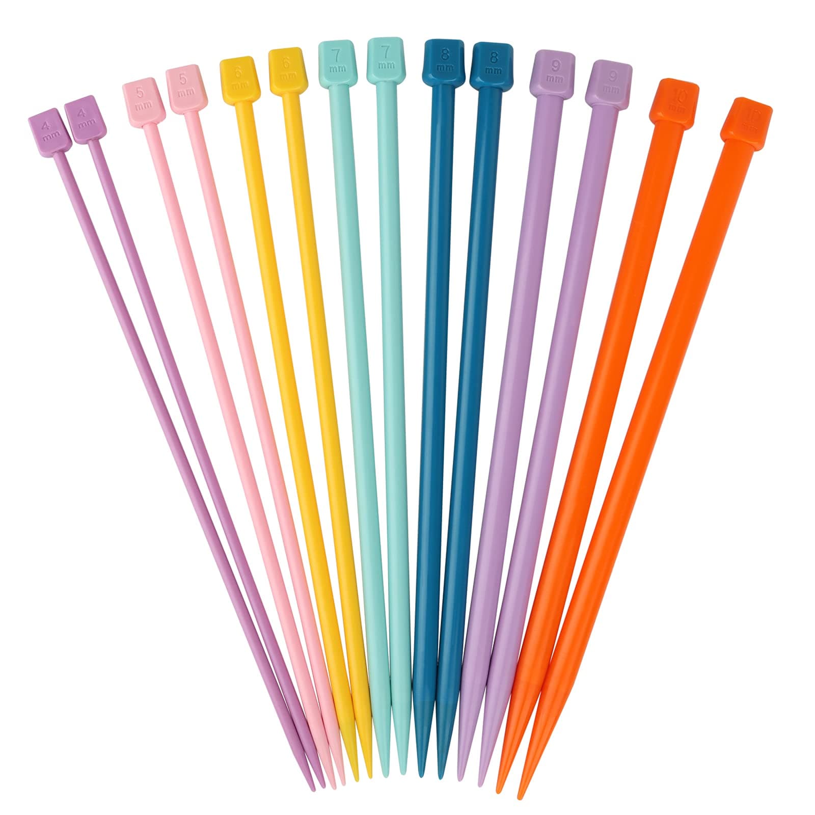 Coopay Kunststoff Stricknadeln 40cm, 7 Paar Lange Gerade Stricknadel Set