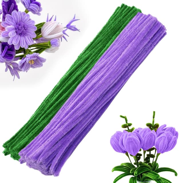 SupRovare Violett Tulpe Blumenstrauß Pfeifenreiniger Set 🌷 Angebote | Bastelset für Hochzeitsdekorationen