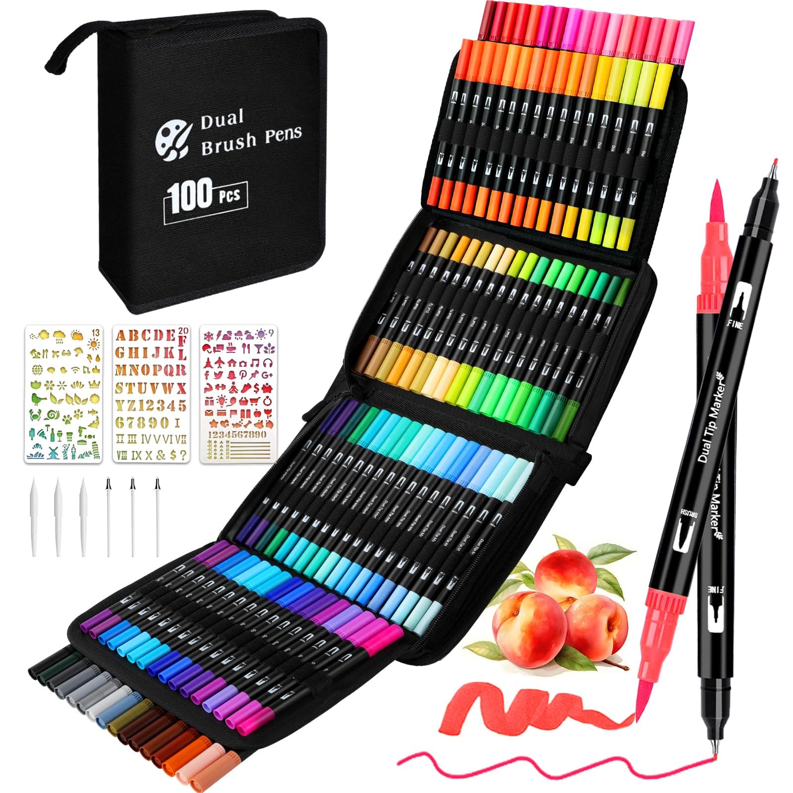 PITMT Dual Brush Pen Set, 100 Farben Filzstifte Set 🎨