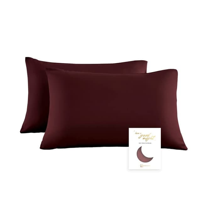 Townssilk Doppelseitig 100% Reiner Tencel Kissenbezug, High-End Luxus, 2-teilig - Claret 40x70cm