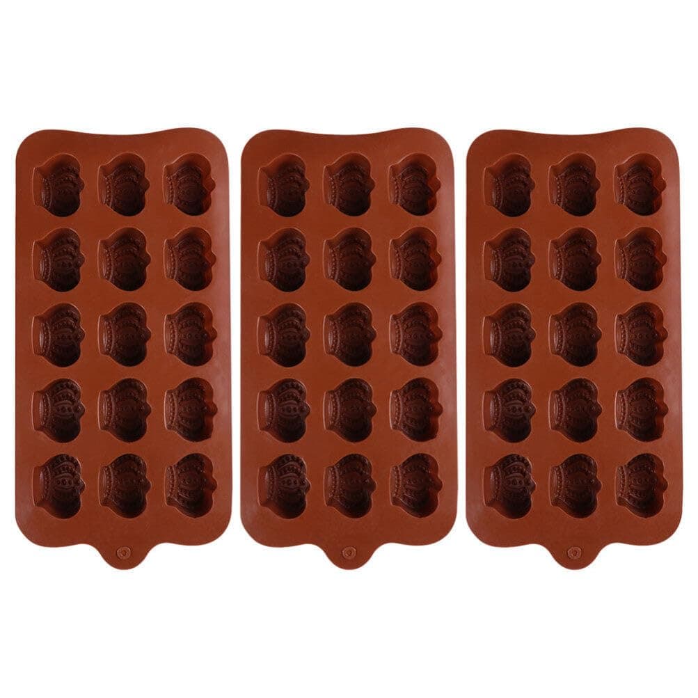 🍫🍭 3 Stück Silikonformen Für Schokolade Und Süßigkeiten mit Krone Design - Ideal Für DIY Und Festtagsbacken
