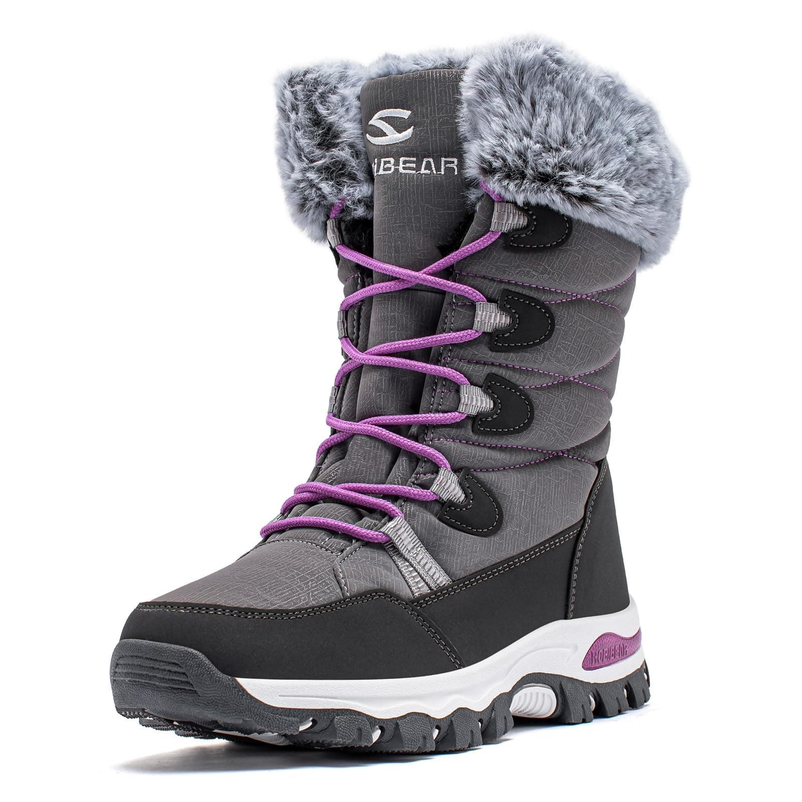 🌨️👢 CLYCTIP Warm Gefüttert Winterschuhe Damen Schneestiefel Wasserdicht Outdoor Trekking Wanderschuhe Gr. 37-42 37 EU Grau - 50% Rabatt!