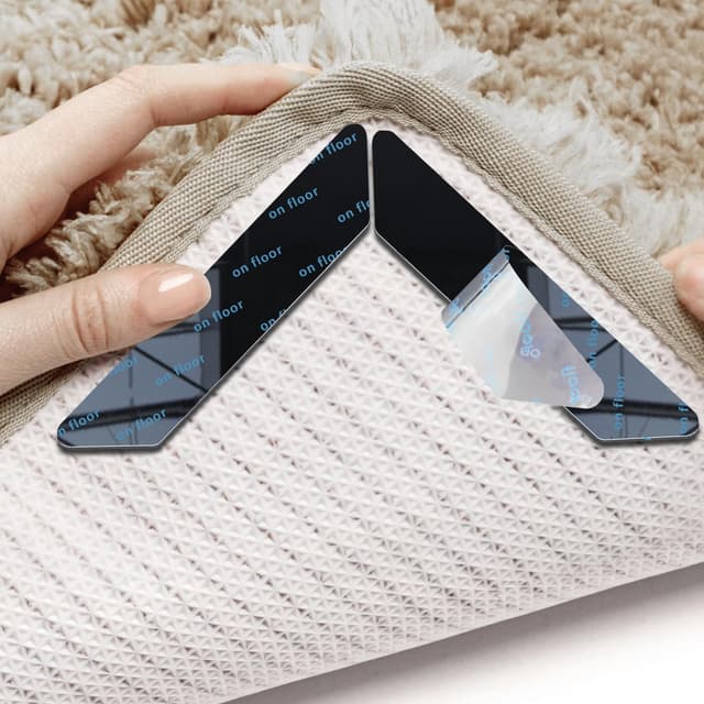 Mbsomnus Teppich Stopper rutschfest 32 Stück 🌟 Teppichstopper Wiederverwendbare Teppich Antirutsch Pads Klebepads Anti Rutsch Waschbare Ecken Fixieren für Wohnzimmer Küche Unterlage