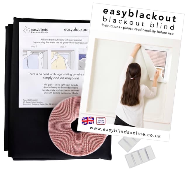🌙 Easyblinds Easyblackout Verdunkelungsrollo Schwarz B135 x H150 cm - 50% Rabatt!