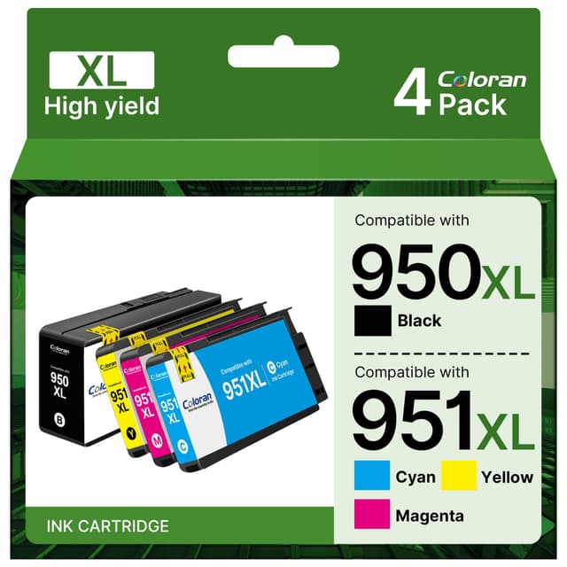 🌈🖨️ Coloran 950 XL 951XL Kompatible Patronen für HP 950 951 XL Multipack - 4er-Pack