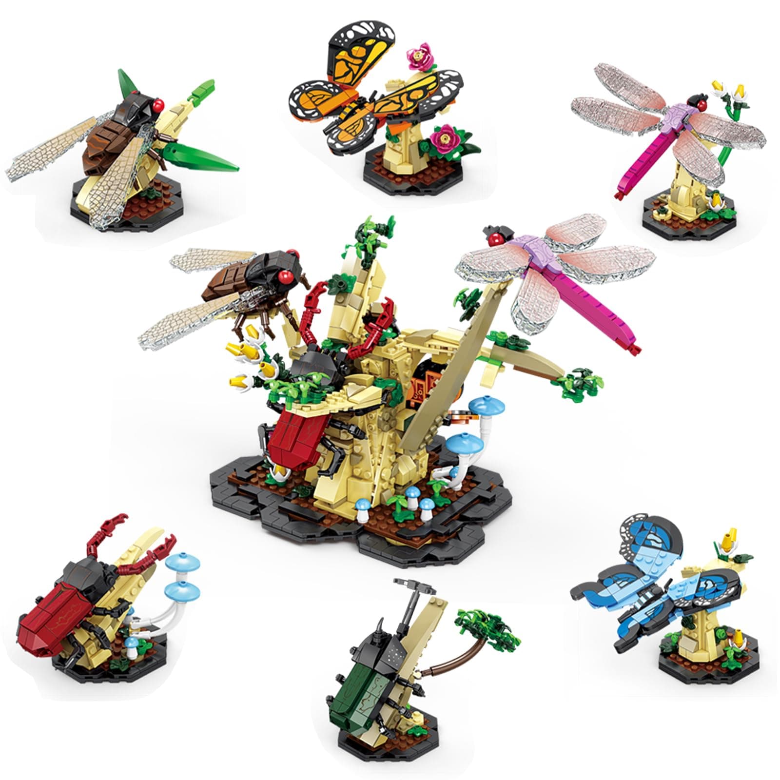Hallisun Insekten Baustein 6-In-1 Modellbausatz 🦋 1029-teilig