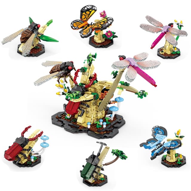 Hallisun Insekten Baustein 6-In-1 Modellbausatz 🦋 1029-teilig