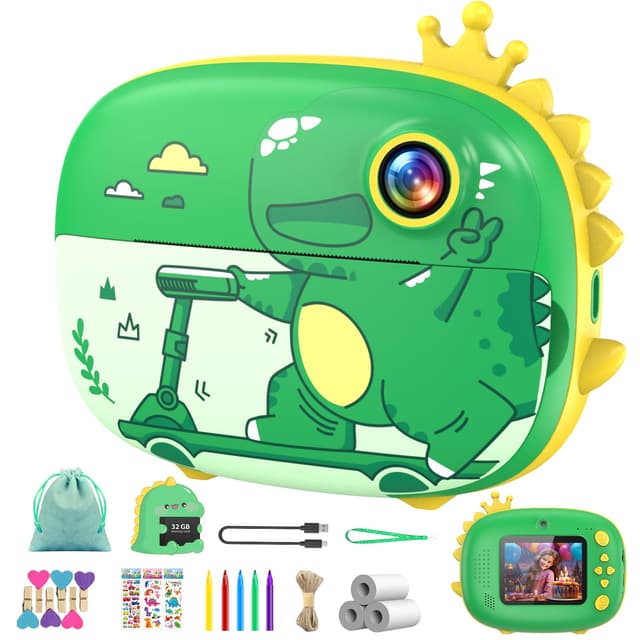 Ushining Kinderkamera Sofortbildkamera, Dinosaurier Digitalkamera für Kinder 📸🦕