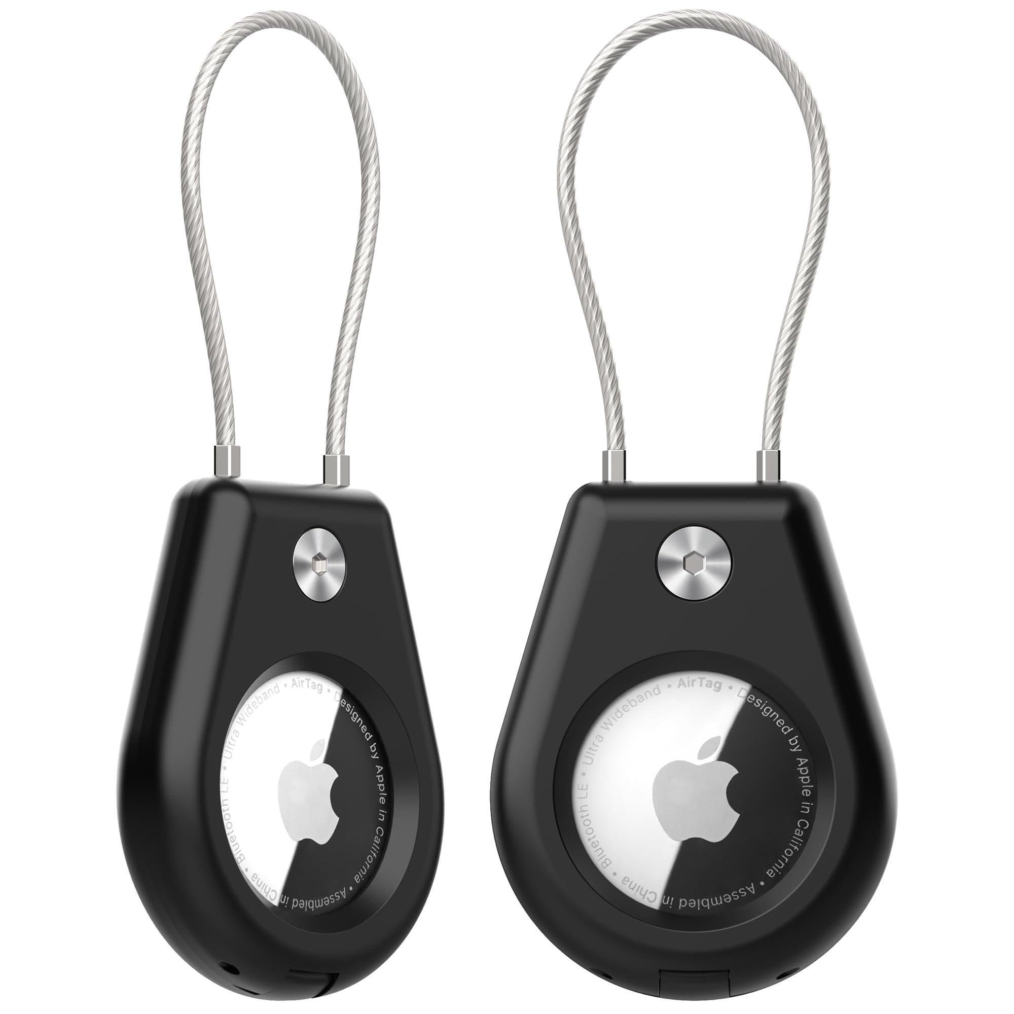 🔒🔑 Sicherer AirTag-Halter mit Drahtkabel, 2er-Pack 🎒🔑