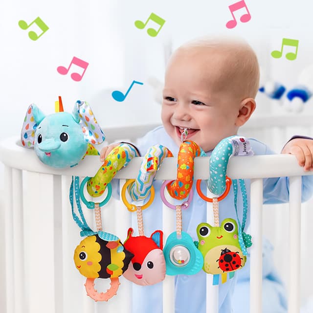 👶🐘 Kulveanju Kinderwagen Spielzeug Baby: Elefant Spirale Spielzeug 🎁