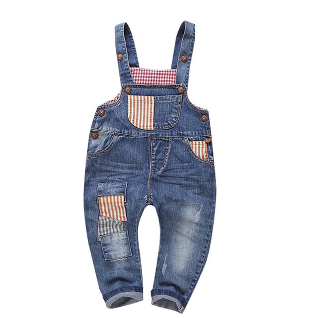 👶👖 KIDSCOOL SPACE Baby & kleine Jungen/Mädchen Kariertes Futter Denim Latzhose… 3-4 Jahre Azul-1884 - Angebot!