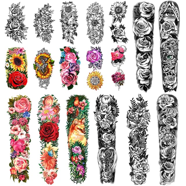 Temporäre Tätowierung Vollarm & Halbarm Schulter Tattoos Set 🌟