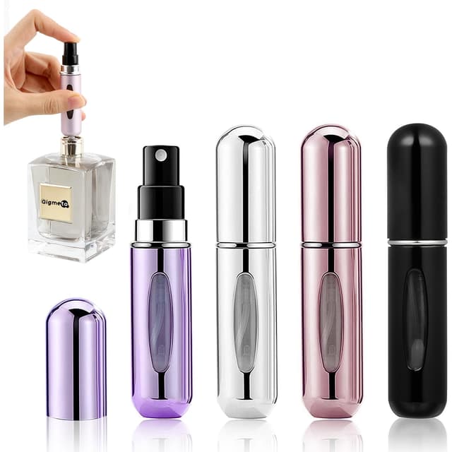 Gigmeta 4 Stück Parfümzerstäuber, 5ml Nachfüllbar Leer Reise Parfüm Zerstäuber