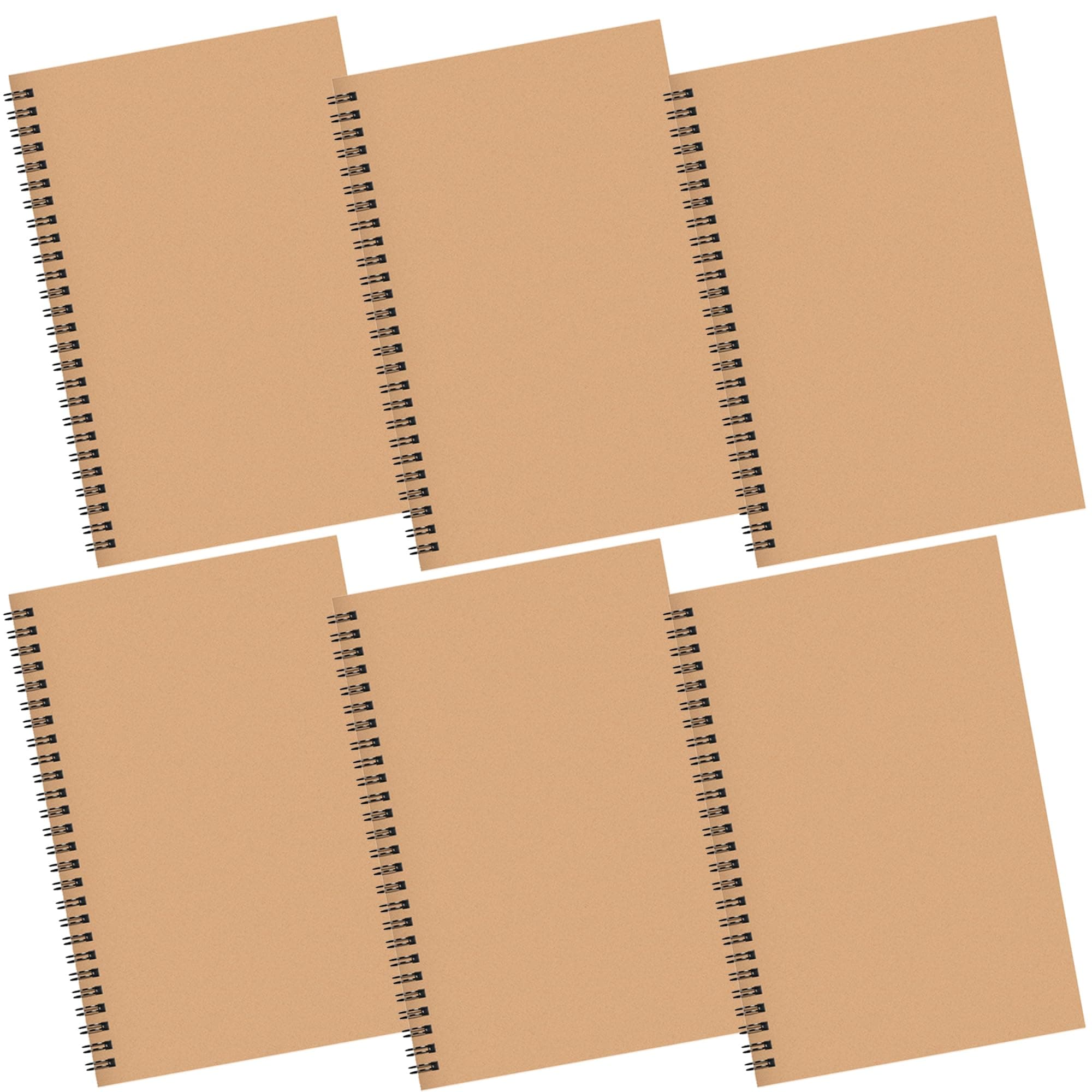 📒 Rayconup Notizbuch A5, 6er Pack Collegeblock - 120 Seiten - Kraft Cover