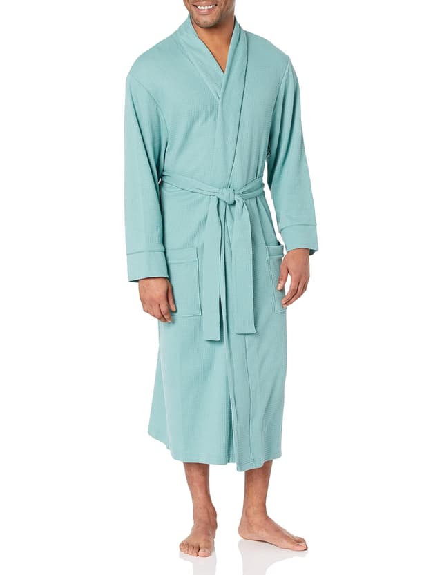 🌟 Amazon Essentials Herren Leichter Waffel-Bademantel M-L Grünblau Deal 🌟