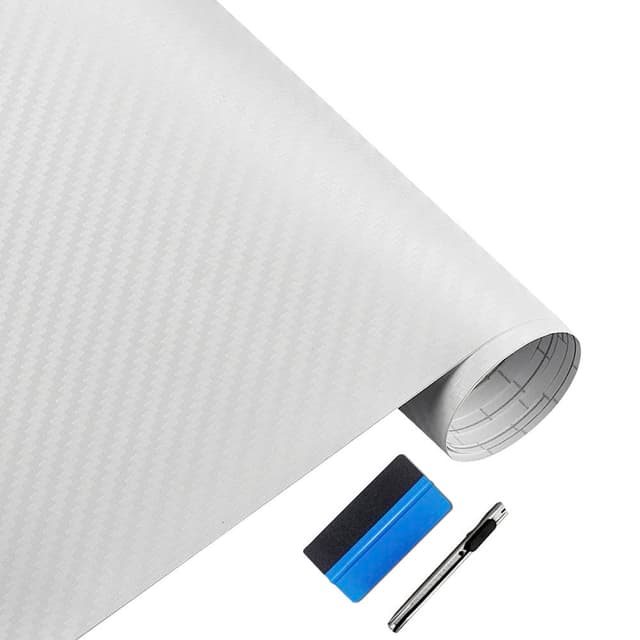 Neu! 3D Weiß Kohlefaser-Vinylfolie 🚗🔧