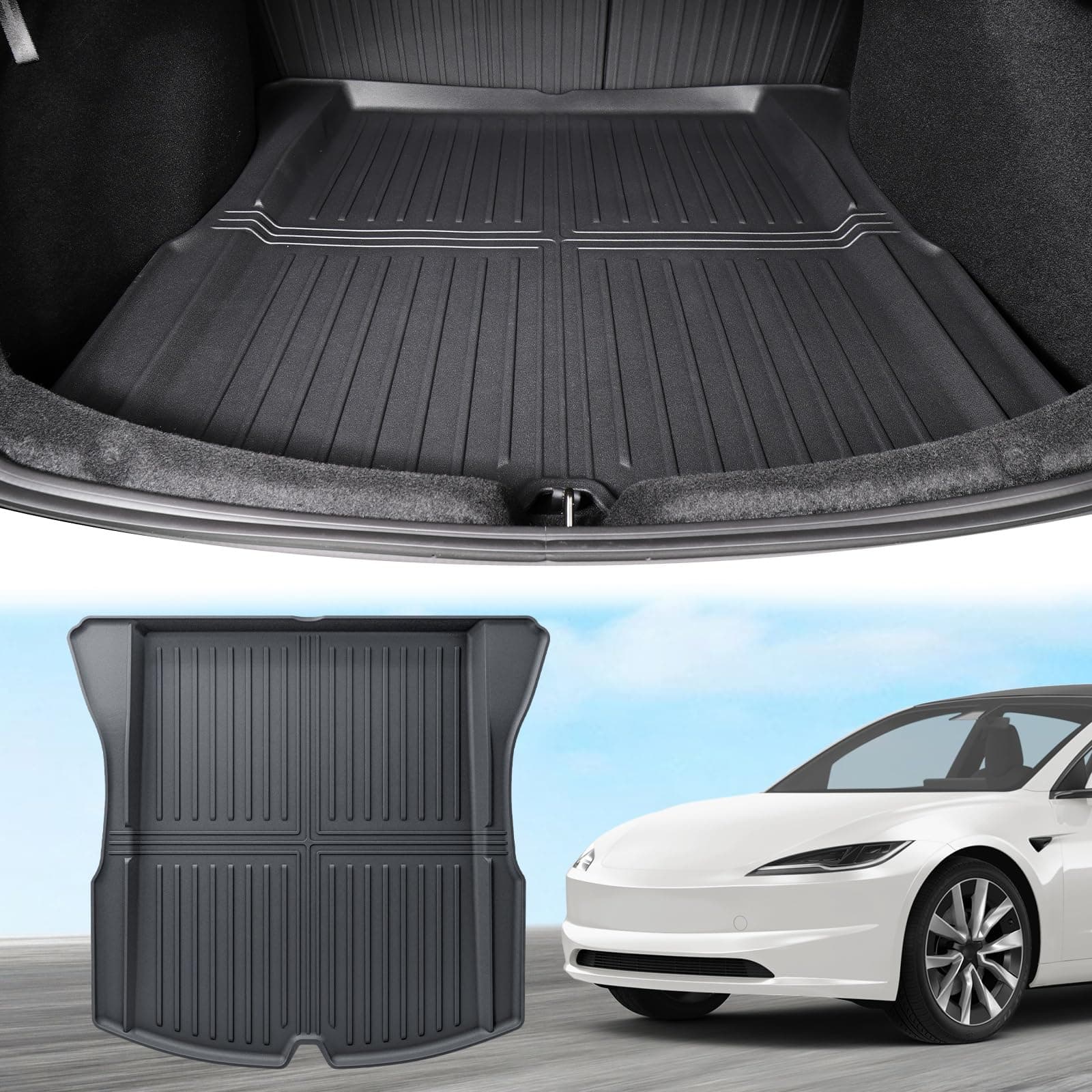 ECOZEN Für Tesla Model 3 3D Kofferraummatte 🚗🌿