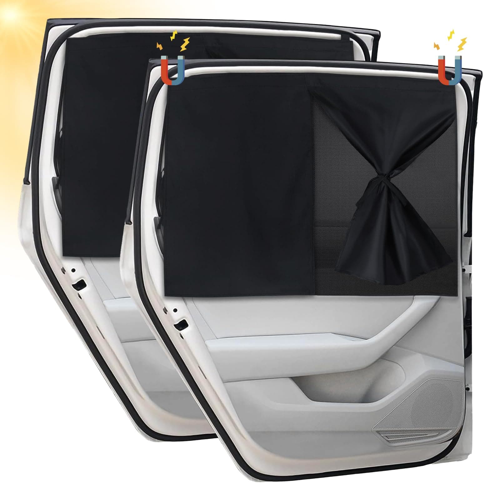 🚗👶 2 Stück Sonnenschutz Auto Baby | Magnetisch Doppelschicht Autofenster Sonnenschutz Kinder