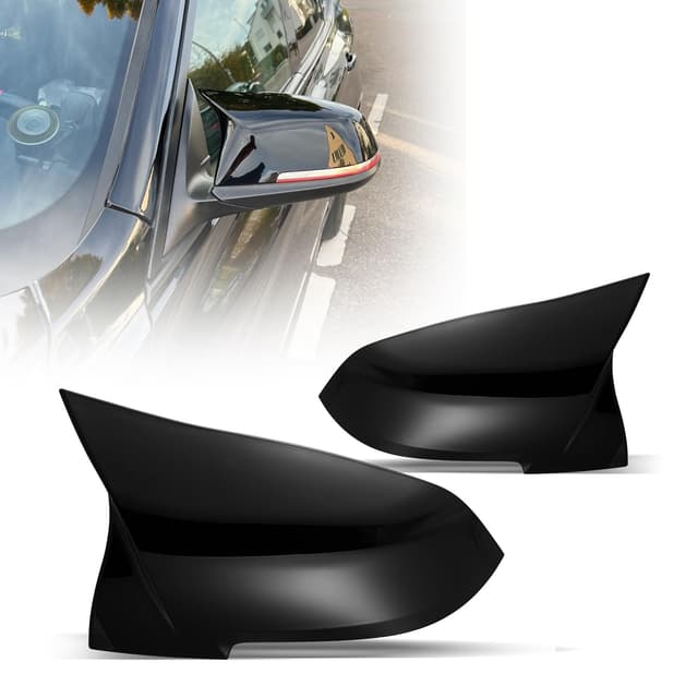 Spiegelabdeckungen Kompatibel mit Rückspiegel Abdeckung 1er F20 F21/2er F22 F23 F87/3er F30 F31 F34/4er F32 F33 F36/i3 I01/X1 E84 2011-2019 Glanz Schwarz 😎🚗