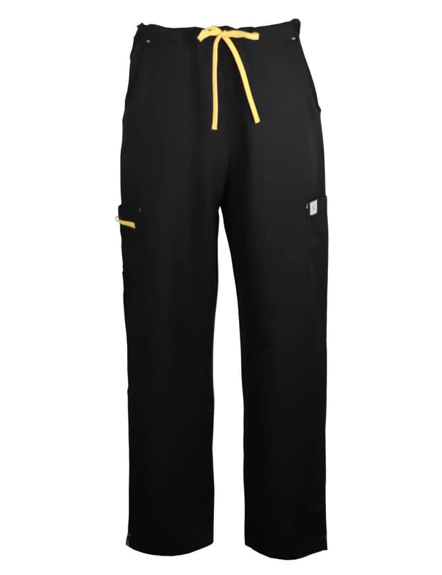 JONATHAN UNIFORM Unisex Medizinische Arbeitshosen Cargo Elastisch 4 Taschen, Arbeitshose mit Kordelzug für Ärzte Zahnärzte Krankenschwestern Sauberkeit XXL Schwarz