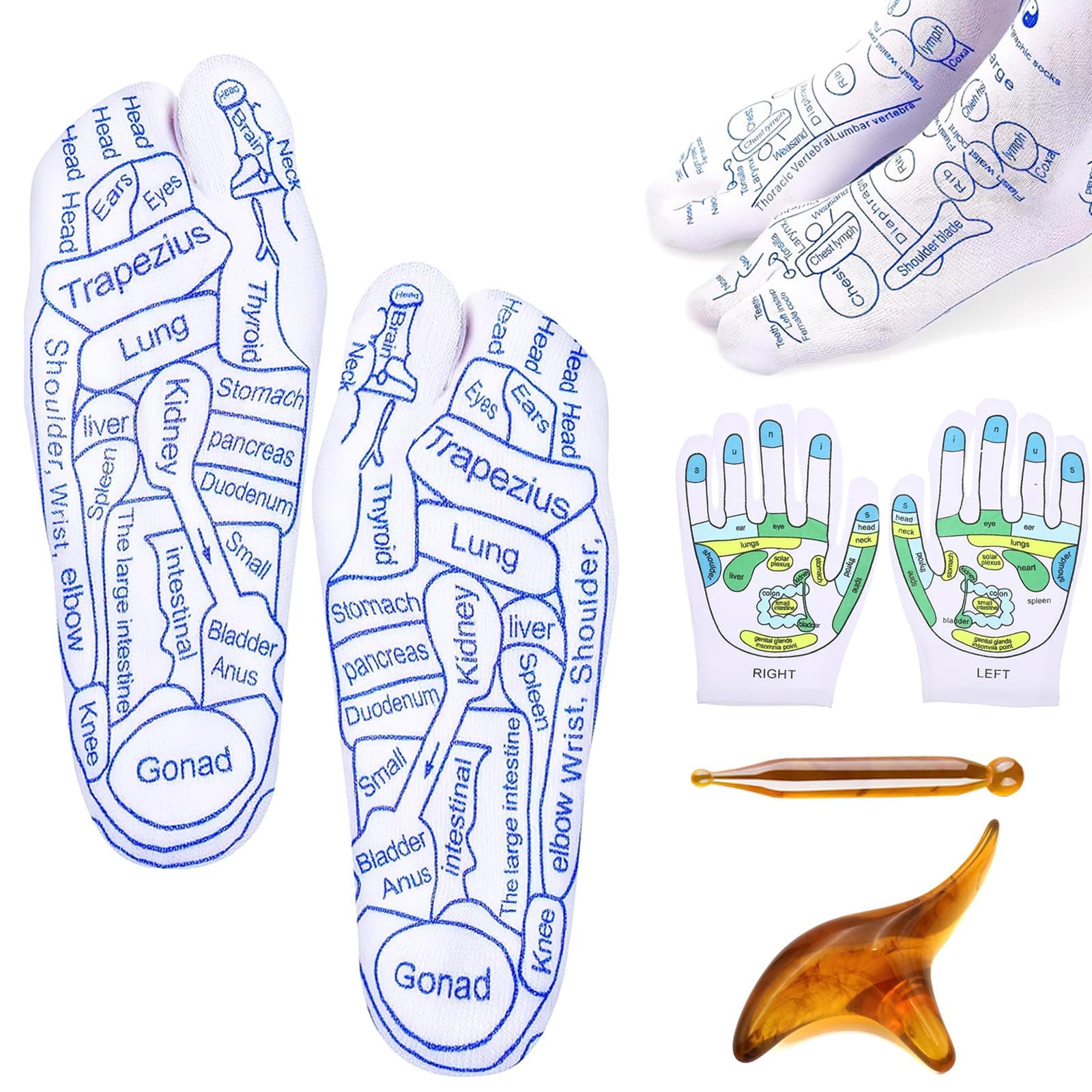 👣 Reflexzonen Socken & Massage Handschuh Set 🧤