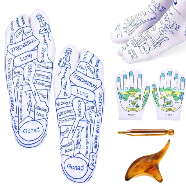 👣 Reflexzonen Socken & Massage Handschuh Set 🧤