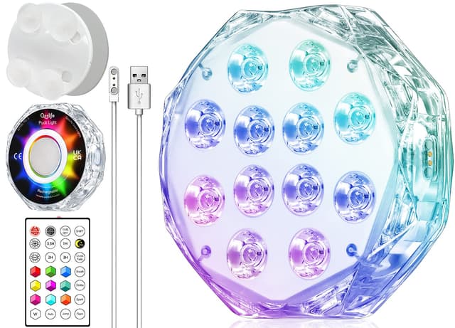 Qoolife 4" 20LED Magnetische Unterwasser LED Licht - Pairing mit Fernbedienung
