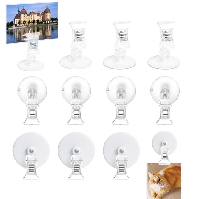🔖 RAFIYU Saugnapf Klammer, 12 Stück Saugnapf Haken Clip Halter Set