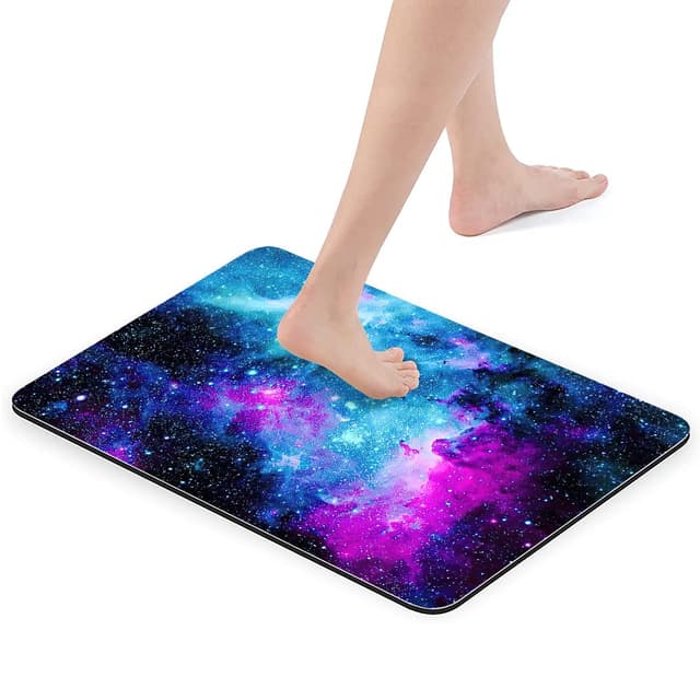 Zomer Badematte Badteppich rutschfest waschbar 42x60 cm 🌌 Badezimmerteppich mit Nebel Galaxie Motiv 01