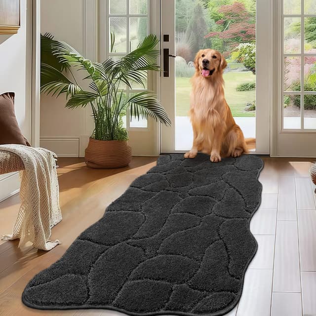 🌟 Biscpro Fußmatte Innen Weicher 60 x 150 cm Dunkelgrau 🌟