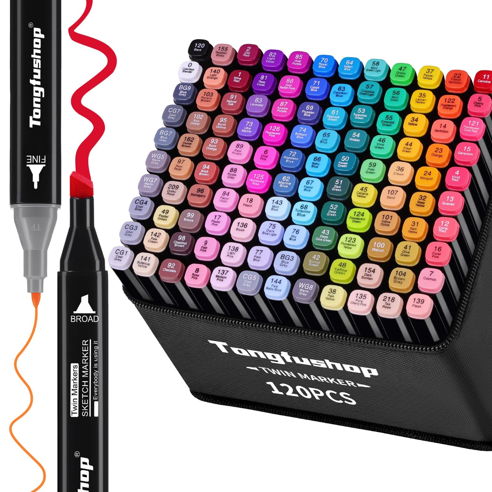 Tongfushop 120 Farben Marker Stifte Set 🎨