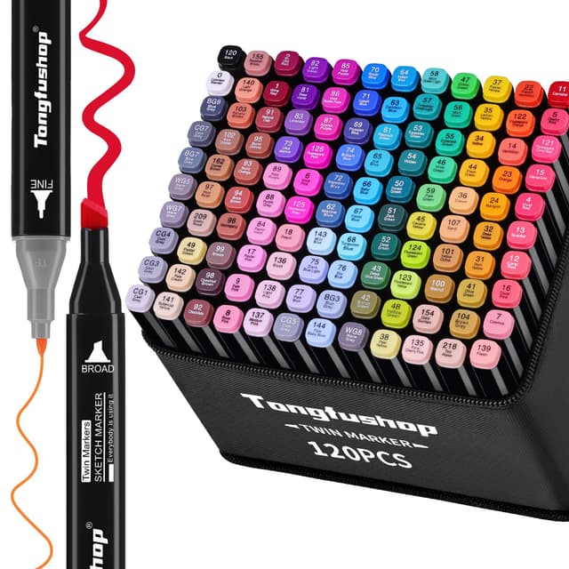 Tongfushop 120 Farben Marker Stifte Set 🎨