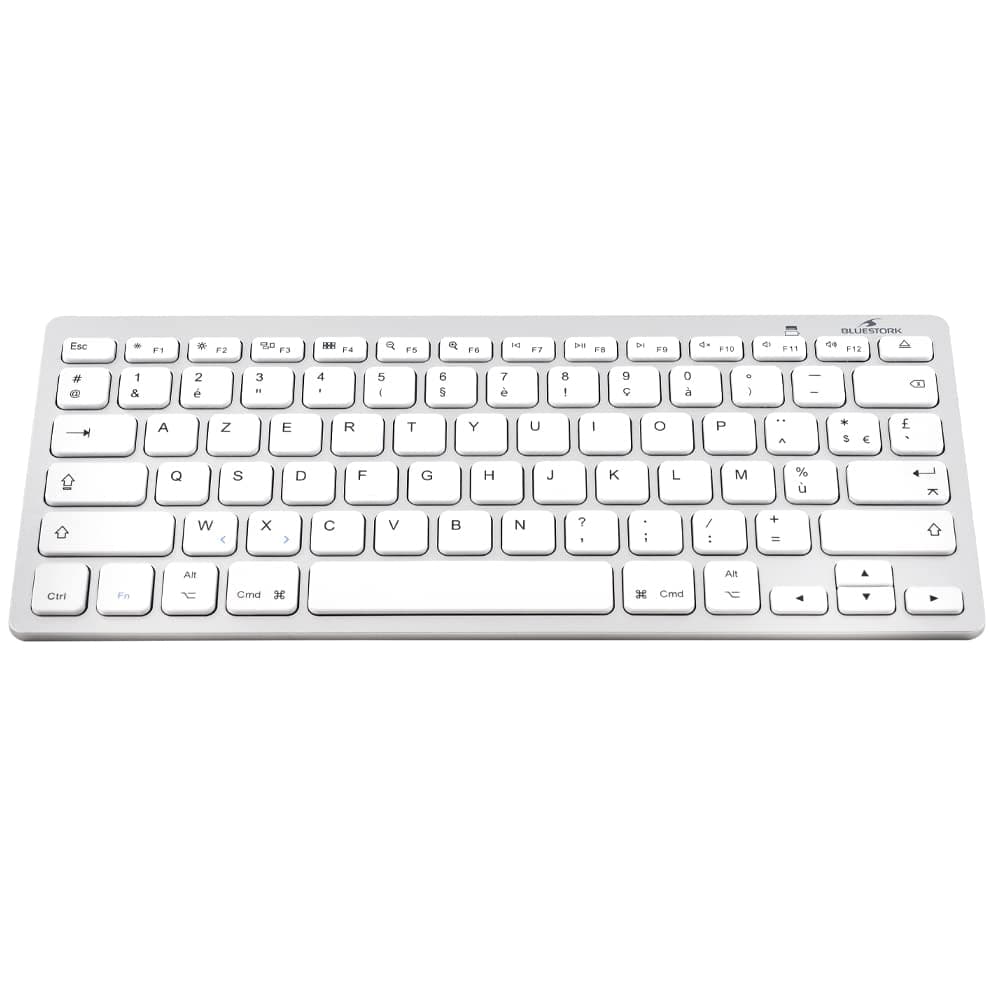 🌟 Bluestork Kabellose Bluetooth-Tastatur für Mac, MacBook Pro, MacBook Air, iPad, iPhone - Mini-Tastatur 2022 (weiß) 🌟