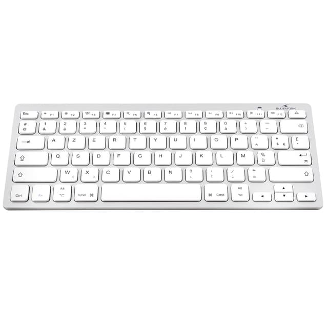 🌟 Bluestork Kabellose Bluetooth-Tastatur für Mac, MacBook Pro, MacBook Air, iPad, iPhone - Mini-Tastatur 2022 (weiß) 🌟