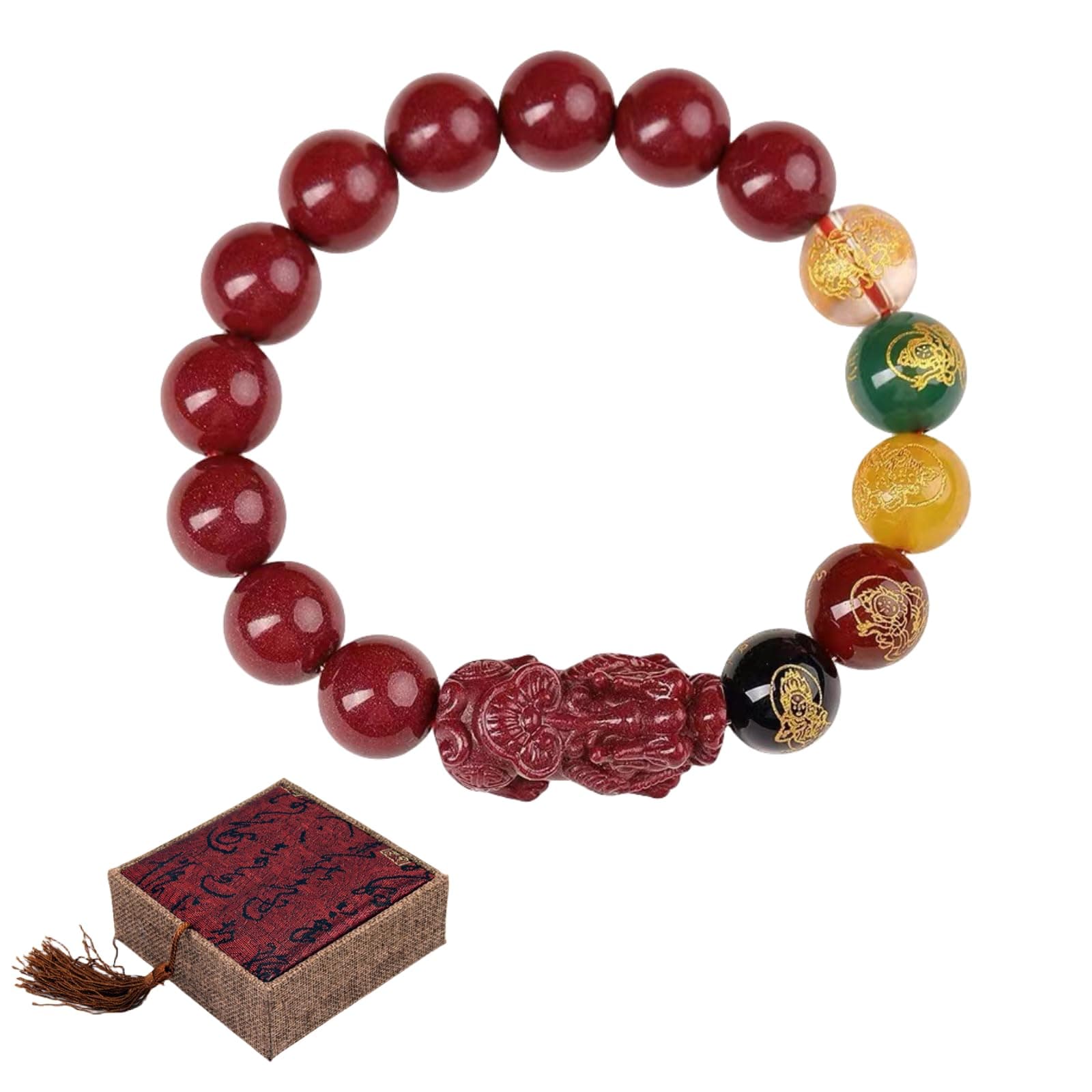 JOPOYOCO Feng Shui Armband mit chinesischen Pixiu Charms und Zinnoberarmband ☀️ Glücksarmband für Glück und Reichtum