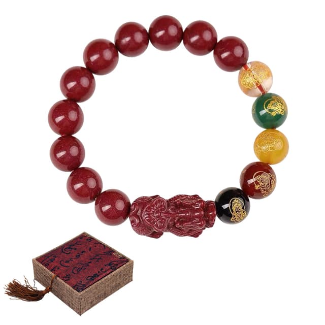 JOPOYOCO Feng Shui Armband mit chinesischen Pixiu Charms und Zinnoberarmband ☀️ Glücksarmband für Glück und Reichtum