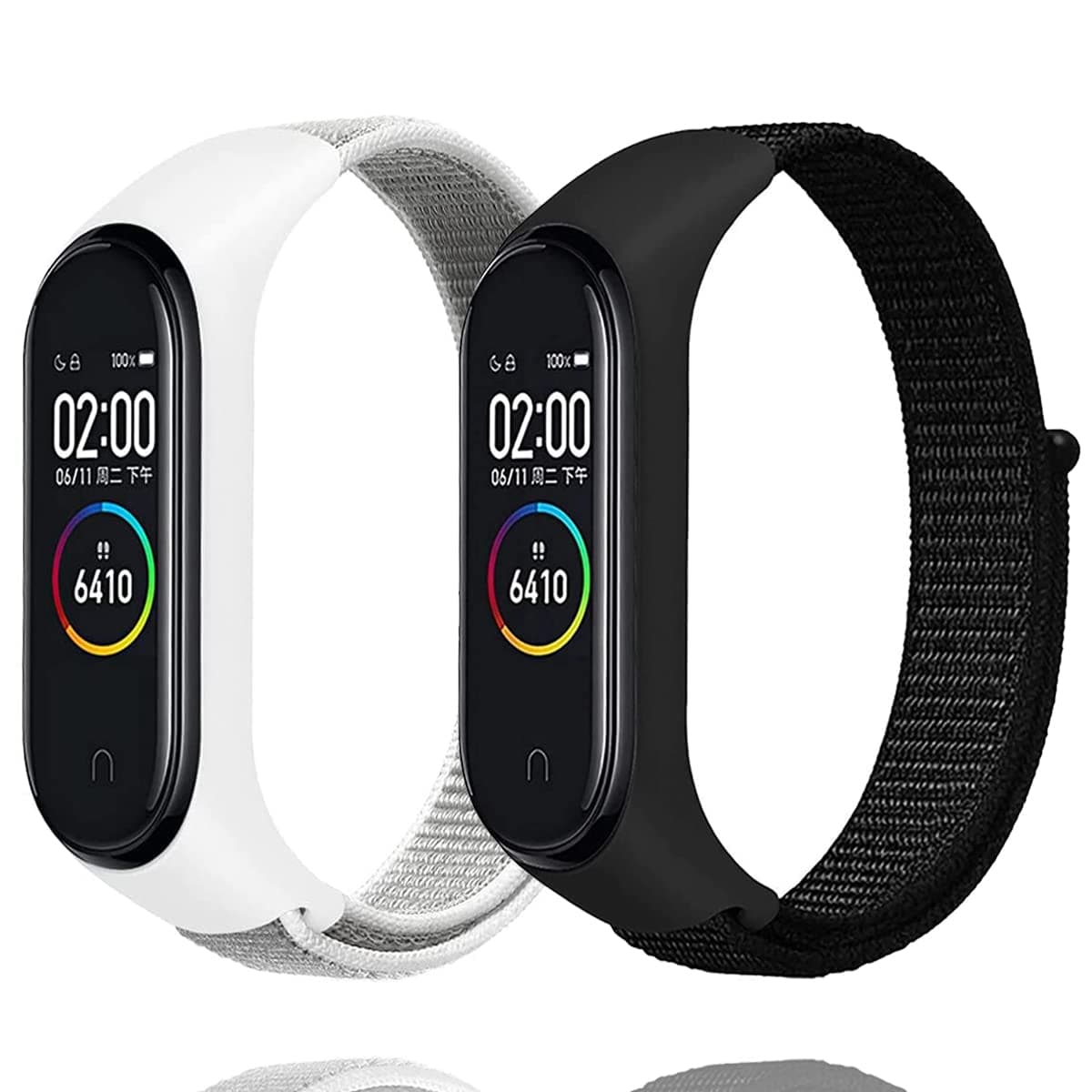 Keecuty 2 Stück Armband für Xiaomi Mi Band - Verstellbares Nylon Ersatzarmband
