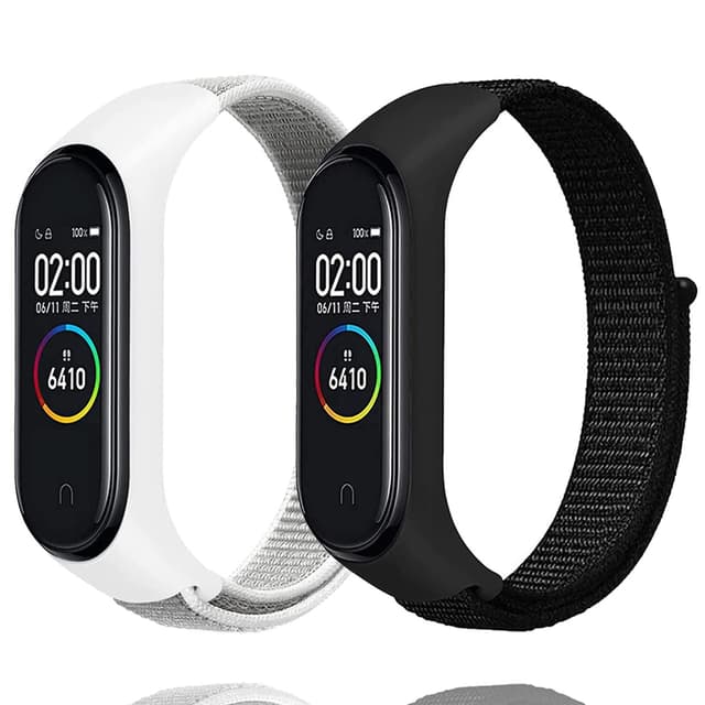 Keecuty 2 Stück Armband für Xiaomi Mi Band - Verstellbares Nylon Ersatzarmband