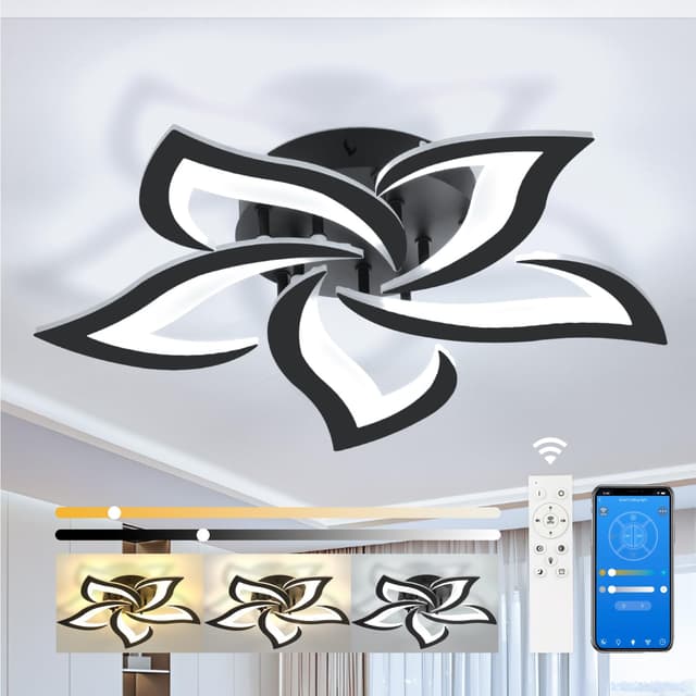 LED Deckenleuchte Wohnzimmer Modern - Dimmbar und Farbtemperaturanpassung