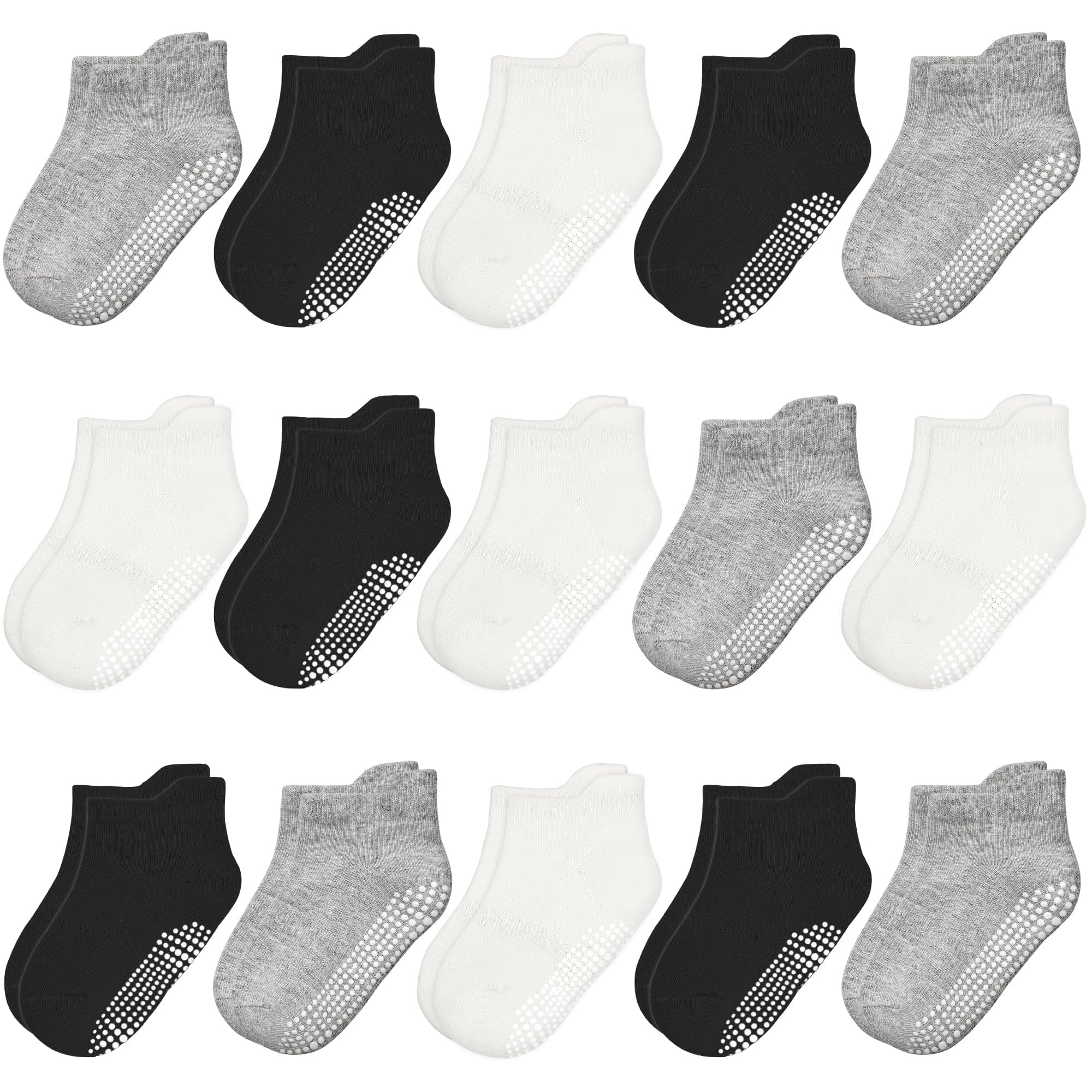 ARERWA Stoppersocken Kinder Rutschfeste Socken 15 Paar ABS Rutschsocken Kinder Antirutsch Socken